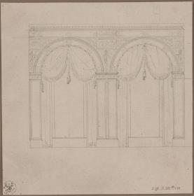 Berlin, Wilhelmstraße 102. Palais des Prinzen Albrecht von Preußen, Entwurf zum Speisesaal