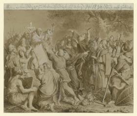 Entwurf für die Kreidelithographie "Vicelin predigt den Wenden das Christentum", in: Denkwürdigkeiten aus der Brandenburgisch-Preussischen Geschichte, Blatt 1
