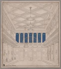 Berlin. Schauspielhaus auf dem Gendarmenmarkt, Konzertsaal.  Dekoration zum Fest der Naturforscher