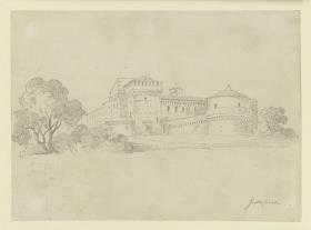 Grottaferrata, Perspektivische Ansicht der der Abbazia di Gottaferrata