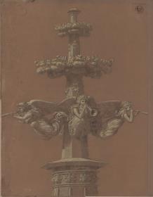 Berlin. Entwurf zu einem Dom als Denkmal für die Befreiungskriege (Befreiungsdom). Krönung einer Spitzsäule