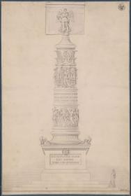 Berlin. Entwurf zum Kreuzbergdenkmal / Denkmal für die Befreiungskriege in Form einer monumentalen Säule