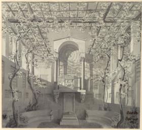 Bonn. Entwurf zum Grabdenkmal für Barthold Georg Niebuhr, mit Pergola