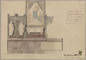 Berlin, Unter den Linden. Akademie der Künste. Entwurf für die Dekoration zur Raffaelfeier 1820 im Akademiegebäude