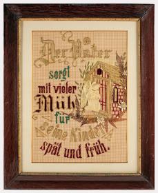 Der Vater sorgt mit vieler Müh für seine Kinder spät und früh.