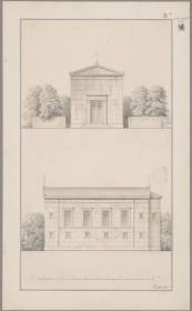 Berlin. Entwurf zur Kirche am Gesundbrunnen. Vorder- und Seitenansicht
