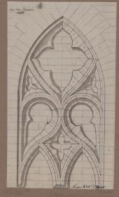 Berlin. Petrikirche. Plan zum Wiederaufbau im gotischen Stil. Blendmaßwerke im Hauptgesims