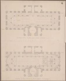 Berlin. Dom am Lustgarten. Umbauentwurf des Innenraums. Grundriss des barocken Zustandes und des geplanten Umbaus