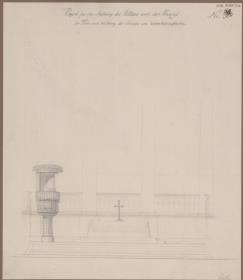 Berlin. Dom am Lustgarten. Umbauentwurf des Inneren. Ansicht von Altar und Kanzel