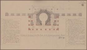 Berlin. Dom am Lustgarten. Umbauentwurf zum barocken Portikus. Teilgrundriss