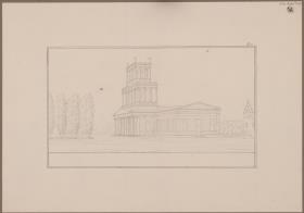 Berlin. Dom am Lustgarten. Umbauentwurf ("Geschoßturmentwurf"). Perspektivische Ansicht