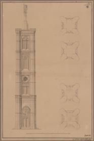 Berlin, Spittelmarkt. Entwurf zur Gertraudenkirche. Turm