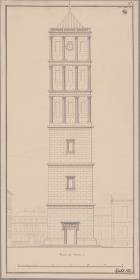 Berlin. Friedrichswerdersche Kirche. Variante eines separat stehenden Glockenturmes