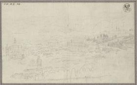 Blick von der Villa Albizi über Florenz mit dem Palazzo Pitti und dem Boboli-Garten