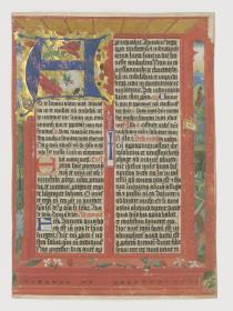 Initiale A(d te levavi), Einzelblatt aus einem Missale, Flandern