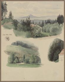 Drei Landschaftsstudien aus Marienbad in Tschechien