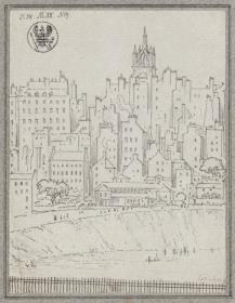Stadtansicht von Edinburgh mit Häusern
