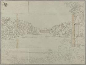 Köstritz. Schlosspark mit dem Schloss im Hintergrund