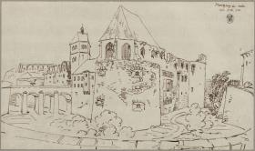 Halle an der Saale. Entwurf zur Moritzburg. Ansicht von Nordosten