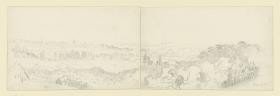 Potsdam, Blick über die Landschaft bei Potsdam mit Panoramaansicht der Stadt