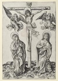 Christus am Kreuz mit zwei Engeln