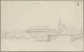 Ansicht von Treptow an der Rega (Trzebiatów) mit dem Schloss