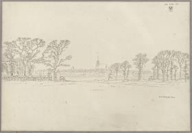 Ansicht von Treptow an der Rega (Trzebiatów) von Süden, von der Wichowschen Kirche