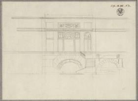 Fassade eines Hauses mit Freitreppe