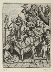 Ars Moriendi, Blatt 3 - Versuchung im Glauben