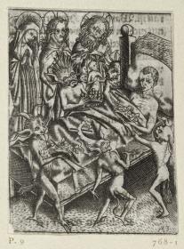 Ars Moriendi, Blatt 9 - Versuchung durch Hoffart
