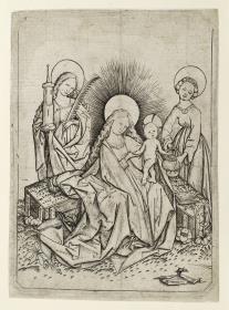 Madonna auf der Rasenbank zwischen den hll. Dorothea und Barbara