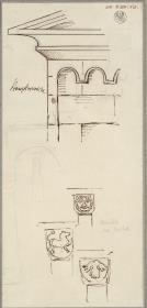 Klosterruine Paulinzella. Hauptgesims und Kapitelle des westlichen Portals