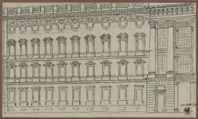 Berlin. Schloss. Fassade zum Schlossplatz mit angeschnittenem Portal II
