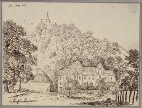 "Bei Franz in Steiermark" / Ansicht des Pfarrhofes Franz westlich von Cilli (Celje)
