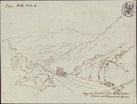 "Berg von Gonobitz beim Hinauffahren" / Blick auf Gonobitz (Slovenske Konjice) in der Untersteiermark