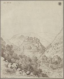 Ansicht von Lugnano (Labico) am Fuß des Terminillo in den Abruzzen