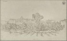 Ansicht von Rieti in den Apenninen mit dem romanischen Dom
