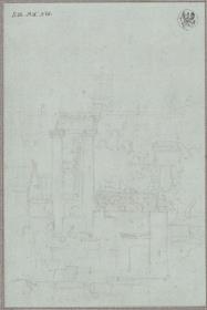 Das Forum Romanum. Blick nach Westen mit den Säulen des Saturn-Tempels und dem Turm des Senatorenpalastes im Hintergrund
