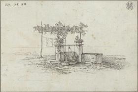 Ein Ziehbrunnen mit einer Pergola