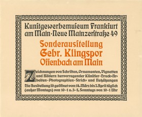 Kunstgewerbemuseum Frankfurt am Main Sonderausstellung Gebr. Klingspor Offenbach am Main