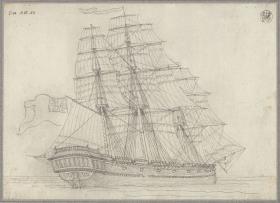 Fregatte unter vollen Segeln