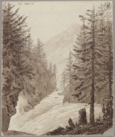 Der Klamm-Pass mit der Gasteiner Ache bei Lend im Salzburgischen