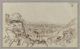 Eine Stadt, an die Lage von Tivoli erinnernd