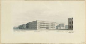 Berlin. Entwurf zum Neubau der Königlichen Bibliothek im Garten der Universität