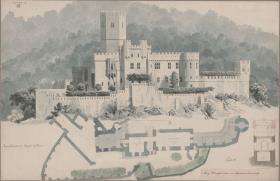 Koblenz. Ruine Stolzenfels. Grundriss und Ansicht