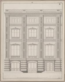 Berlin. Bauakademie. Aufriss von drei Jochen der Hauptfassade