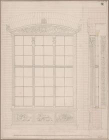 Berlin. Bauakademie. Fensteraufriss und Fensterquerschnitt