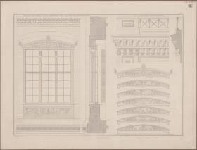 Berlin. Bauakademie. Details der Fenster und des Hauptgesimses