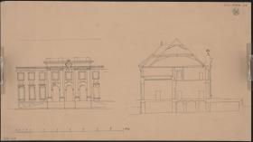 Berlin. Palais Voss. Fassade und Querschnitt