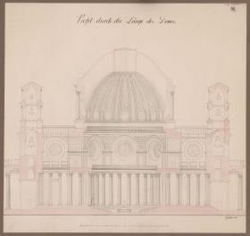 Berlin. Dom am Lustgarten. Erster Umbauentwurf. Längsschnitt